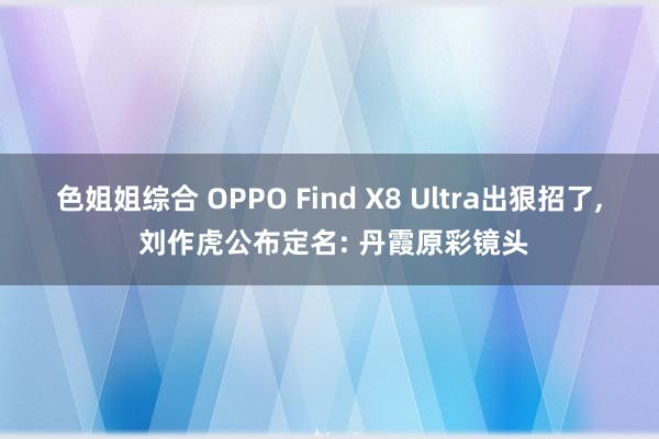 色姐姐综合 OPPO Find X8 Ultra出狠招了， 刘作虎公布定名: 丹霞原彩镜头
