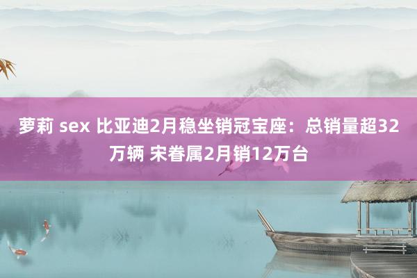 萝莉 sex 比亚迪2月稳坐销冠宝座：总销量超32万辆 宋眷属2月销12万台